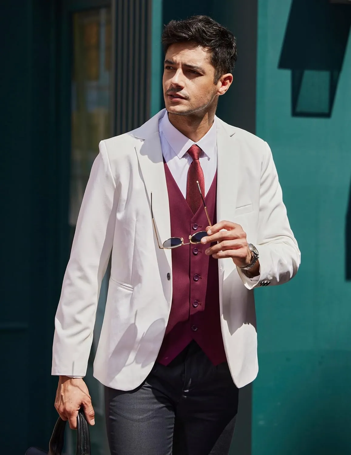 COOFANDY Men's Business Suit Vest Casual Dress Vest Slim Fit Formal Waistcoat