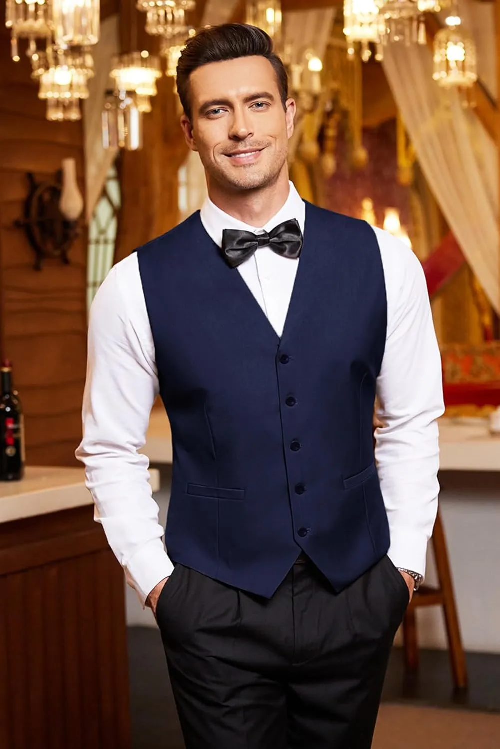 COOFANDY Men's Business Suit Vest Casual Dress Vest Slim Fit Formal Waistcoat