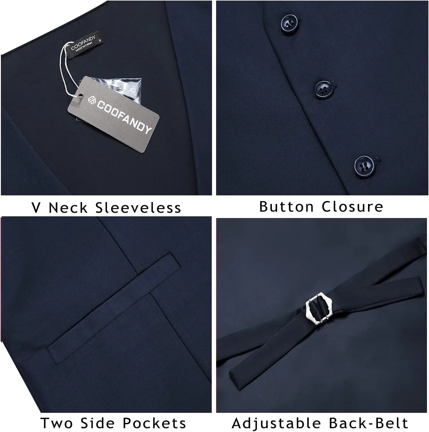 COOFANDY Men's Business Suit Vest Casual Dress Vest Slim Fit Formal Waistcoat