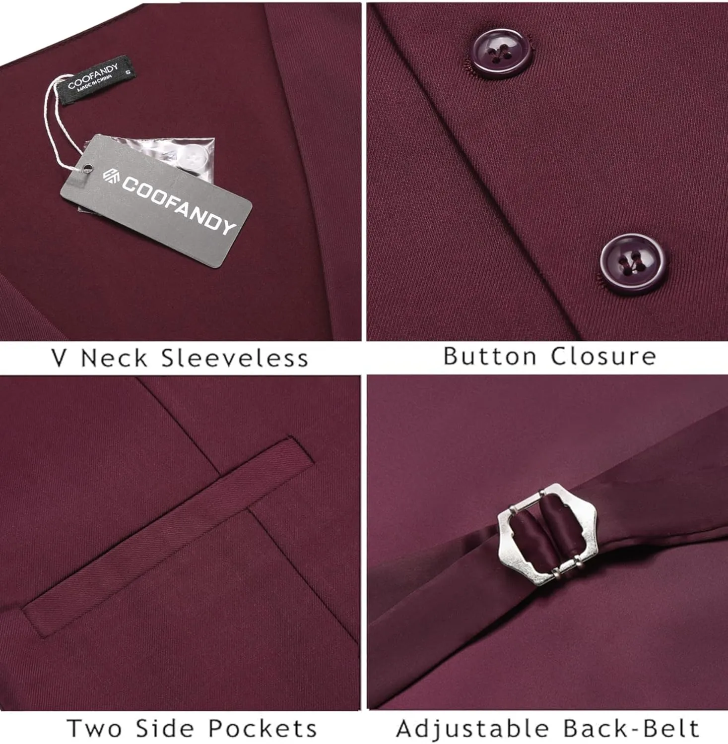 COOFANDY Men's Business Suit Vest Casual Dress Vest Slim Fit Formal Waistcoat