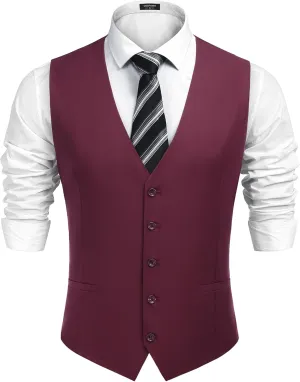 COOFANDY Men's Business Suit Vest Casual Dress Vest Slim Fit Formal Waistcoat