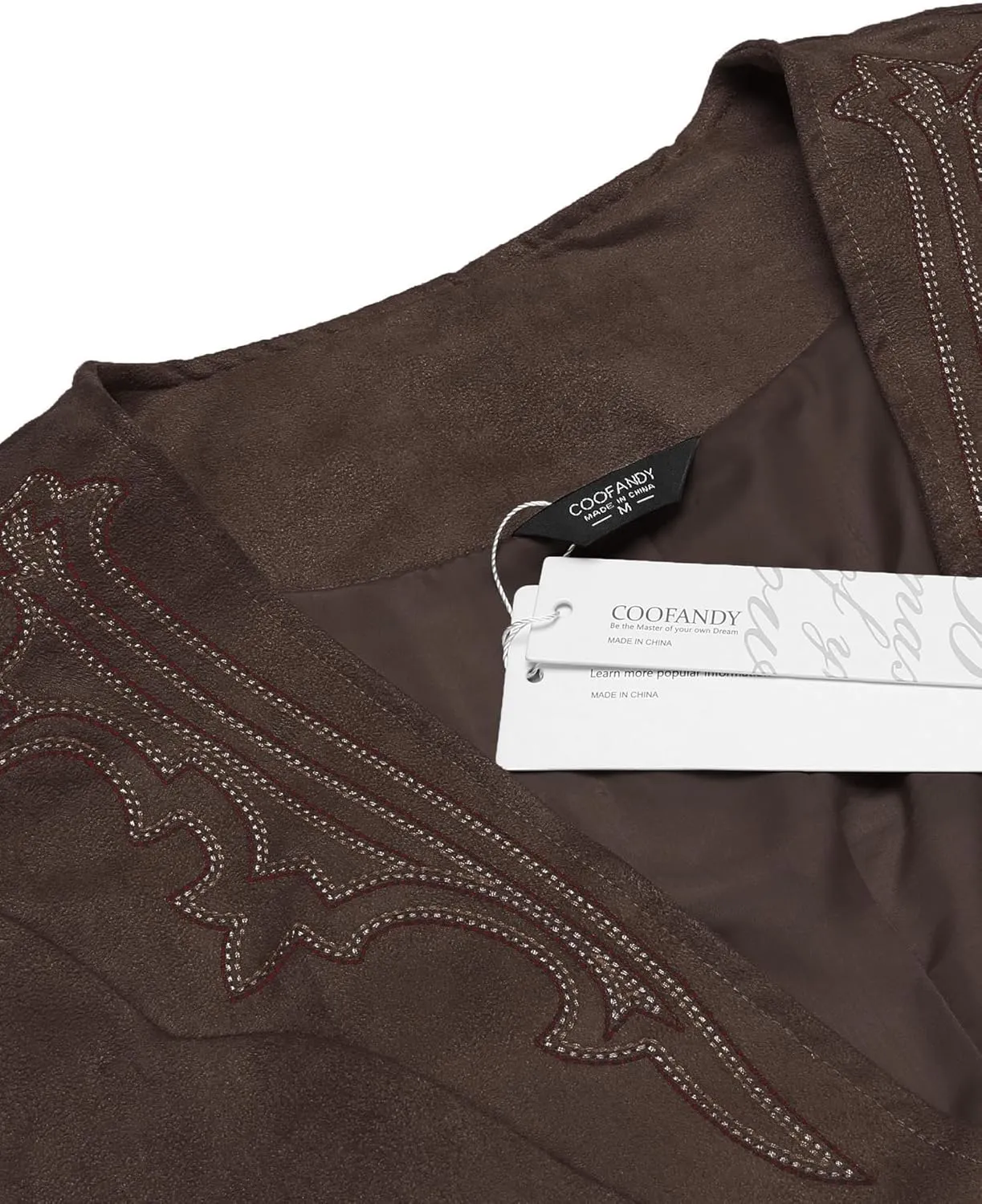COOFANDY Men's Suede Leather Vest Cowboy Western Waistcoat Casual Slim Fit Suit Vest