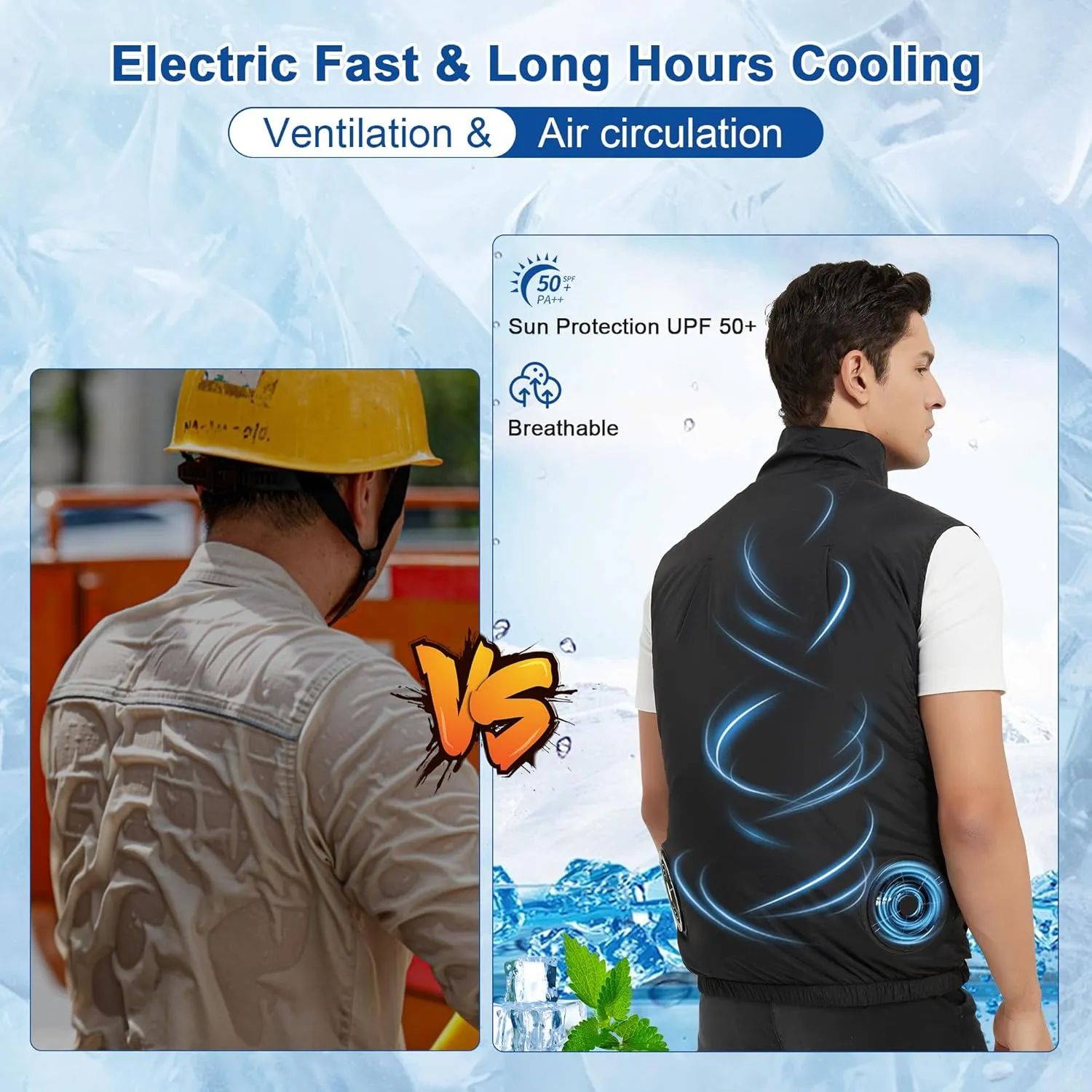 Cooling Vest for Men Women with 20000mAh Battery, 2pcs Fan 18V Electric Air Conditioned Vest for Hot Weather Outdoor