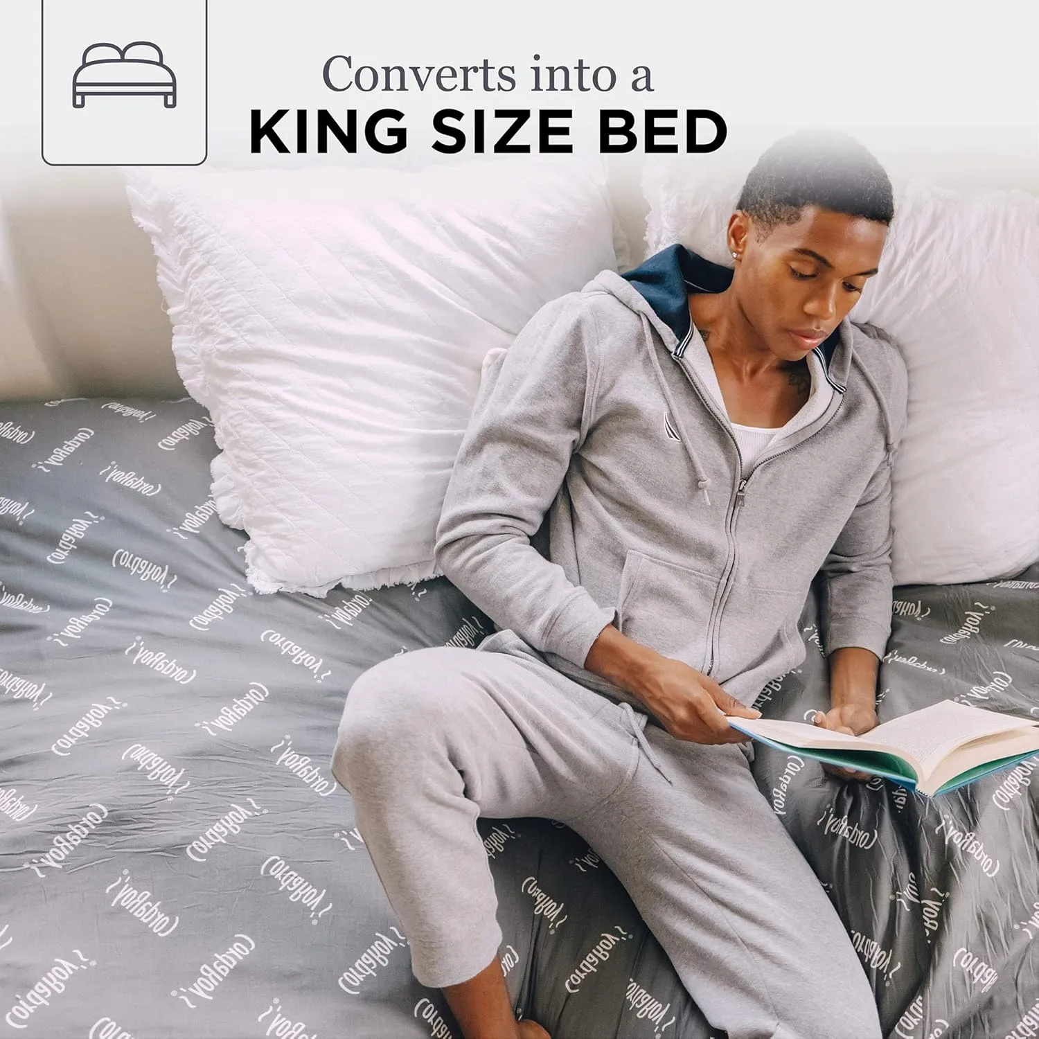 CordaRoy's Faux Fur Bean Bag-Convertible Bean Bag Chair & Bed-Machine-Washable Faux Fur Fabric Cover for Basement, Living Room, Game Room, Dorm & More - King Size - White | Made in The USA
