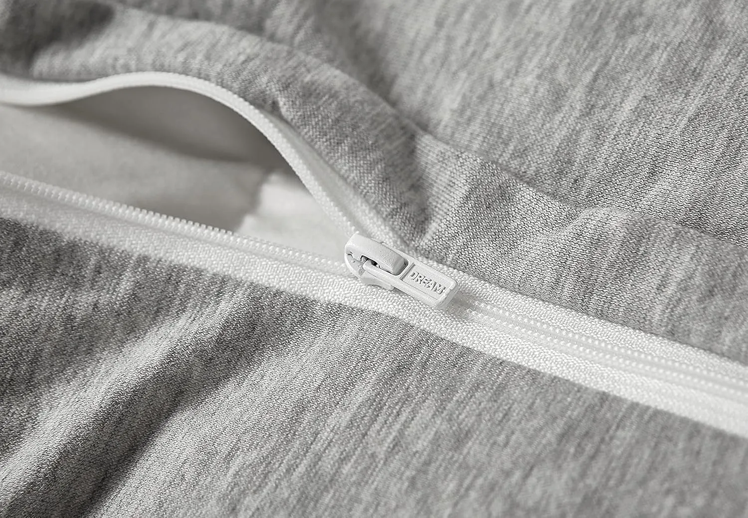Cotton Jersey Knit Duvet Cover Set, Twin Size/Twin XL,Super Soft Like T-Shirt, Comfy Design, Zipper Closure, Light Grey (1 Comforter Cover   1 Pillow case)