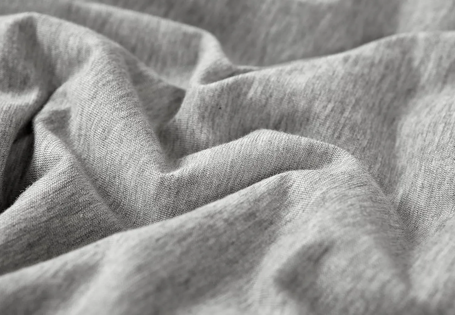 Cotton Jersey Knit Duvet Cover Set, Twin Size/Twin XL,Super Soft Like T-Shirt, Comfy Design, Zipper Closure, Light Grey (1 Comforter Cover   1 Pillow case)