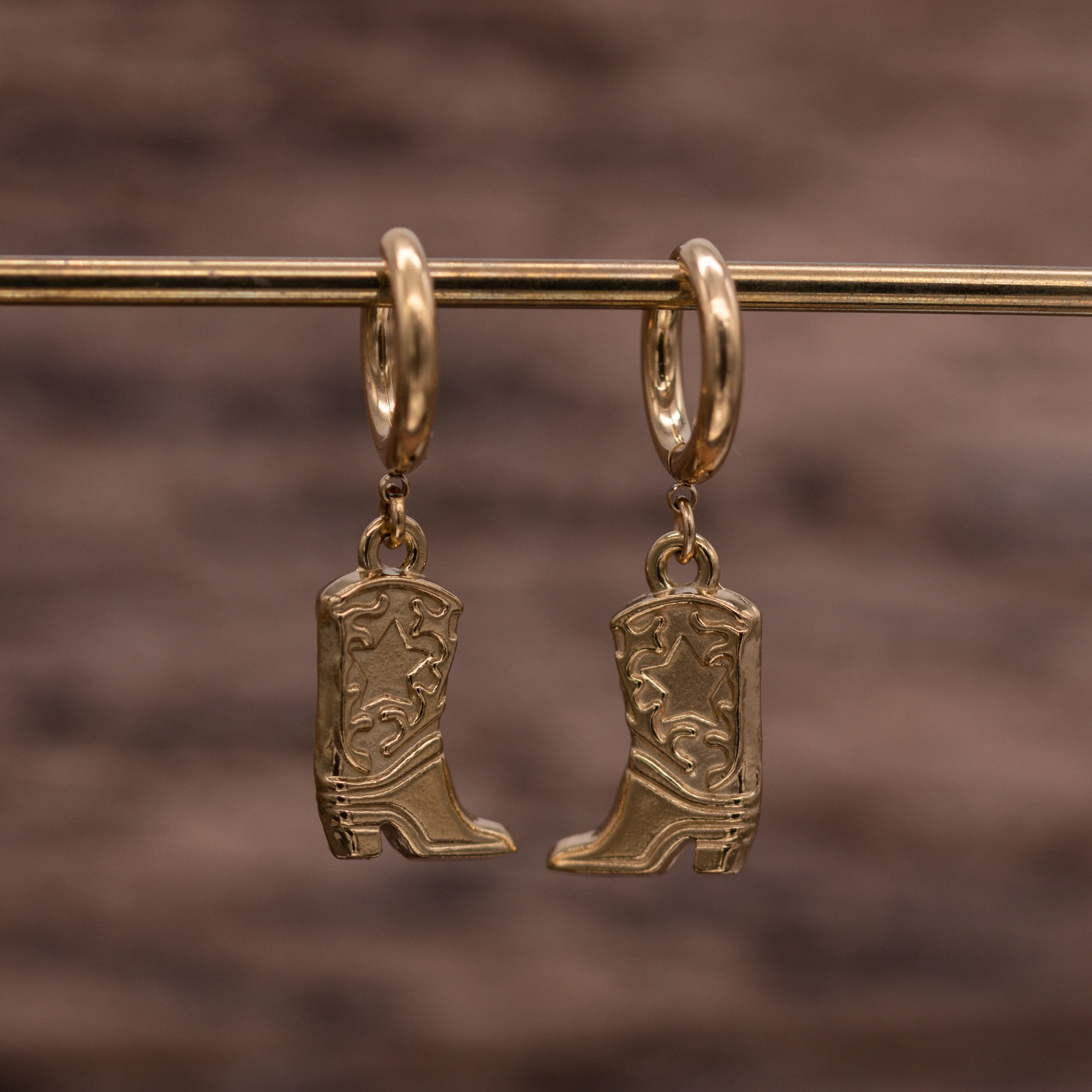 Cowboy Boots Huggie Earrings