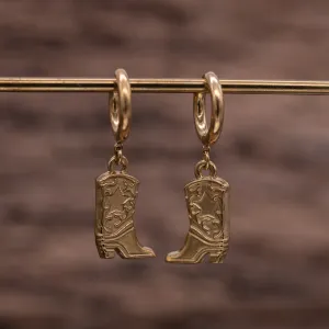 Cowboy Boots Huggie Earrings
