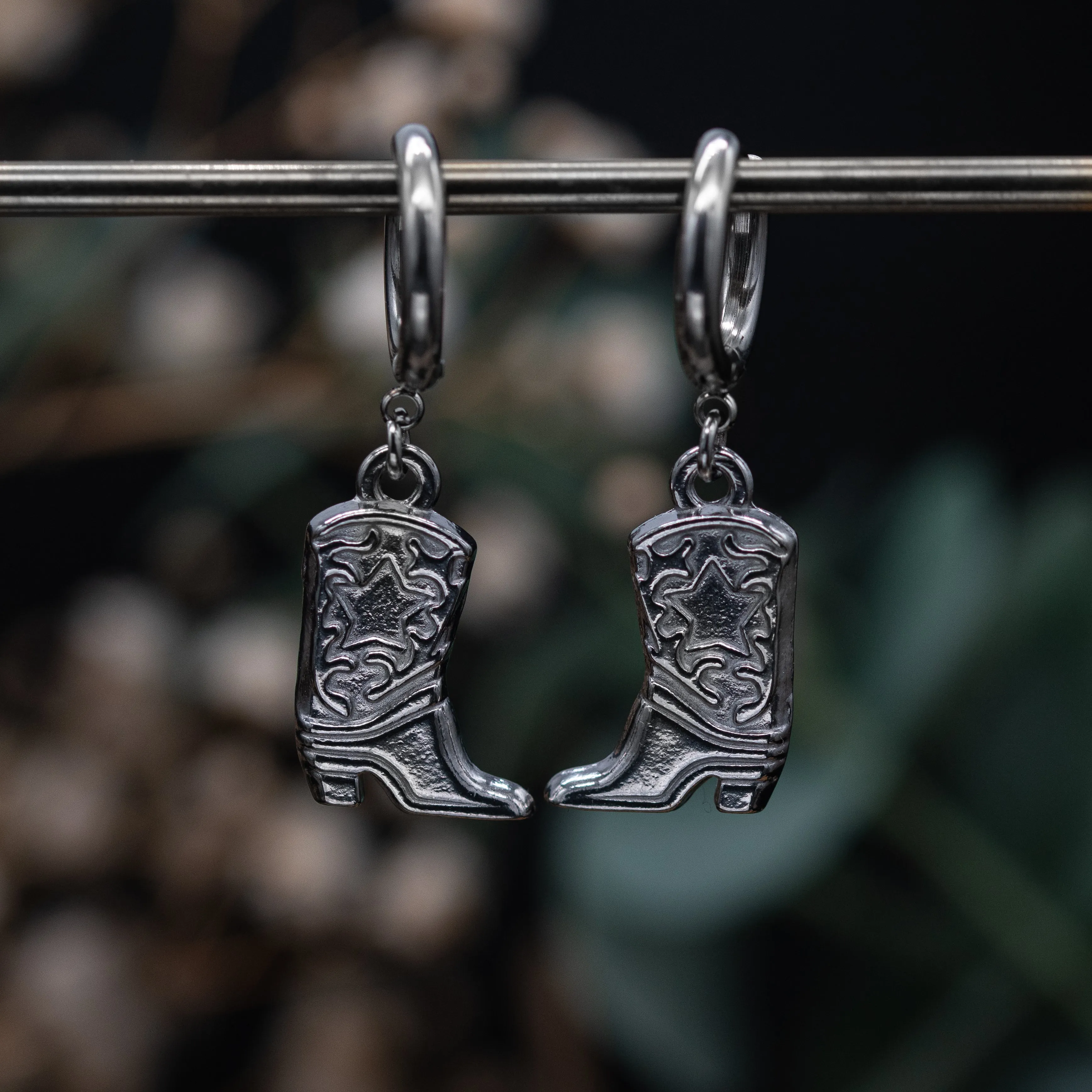 Cowboy Boots Huggie Earrings
