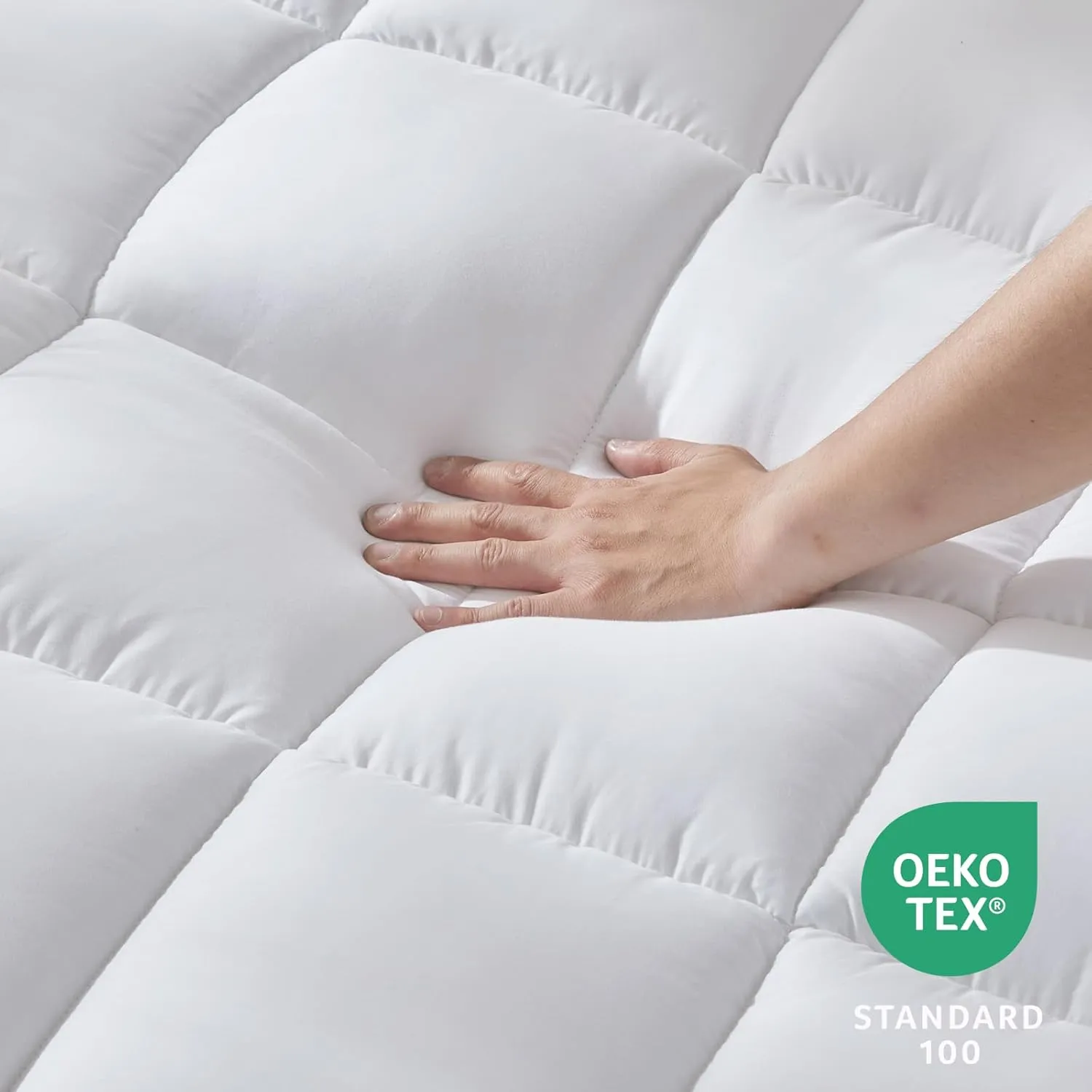 CozyLux King Size Mattress Pad Pillow Top Cotton Cooling Mattress Topper 8-21" Deep Pocket Mattress Cover Quilted Fitted Cooling 450GSM Mattress Protector (78x80 inch,White)