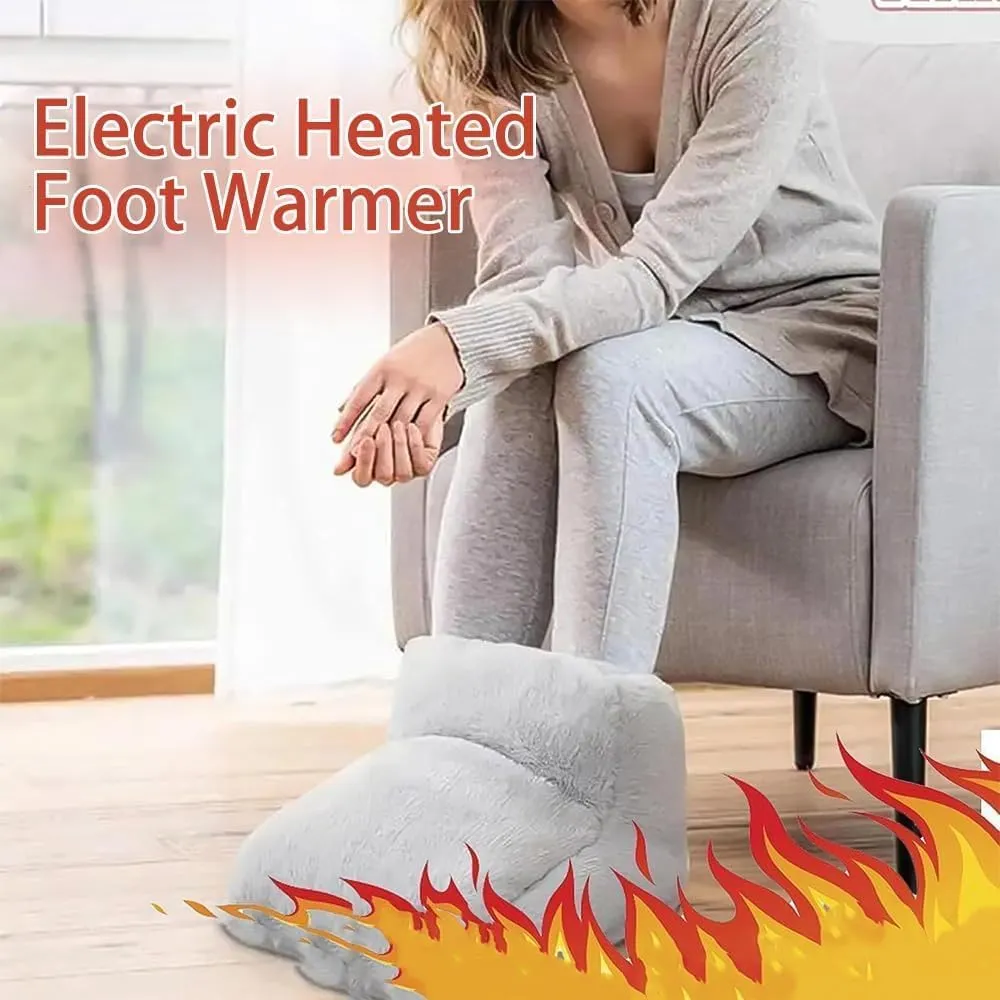 Cozzii Warmzii, Cozzii Foot Warmer, Cozzii-Cozzii Foot Warmer Cordless, Under Desk Foot Warmer, Heated Slippers for Women Men, Cover Feet Heating Pads for Home Bedroom Sleeping (F)
