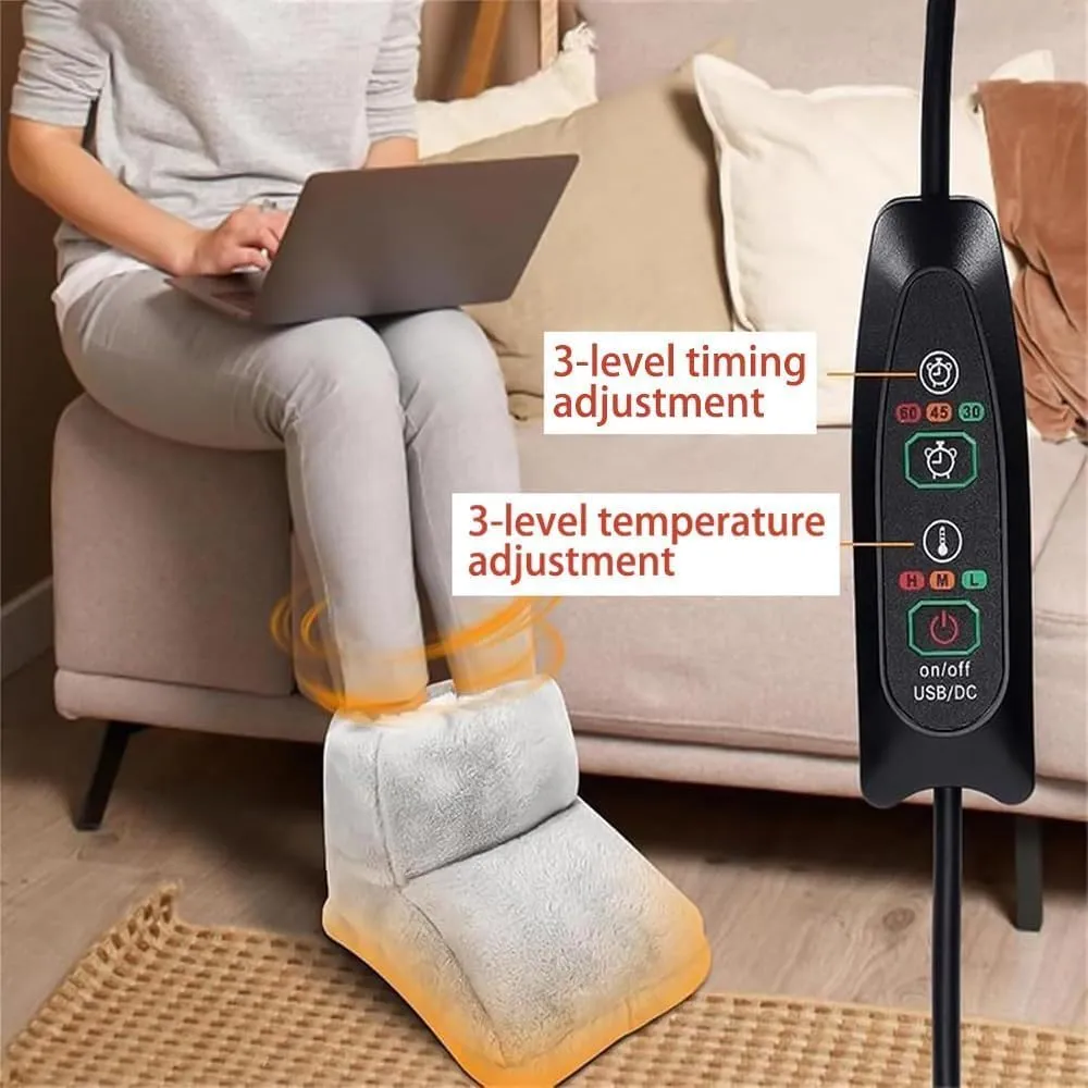 Cozzii Warmzii, Cozzii Foot Warmer, Cozzii-Cozzii Foot Warmer Cordless, Under Desk Foot Warmer, Heated Slippers for Women Men, Cover Feet Heating Pads for Home Bedroom Sleeping (F)