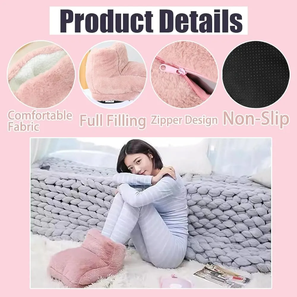 Cozzii Warmzii, Cozzii Foot Warmer, Cozzii-Cozzii Foot Warmer Cordless, Under Desk Foot Warmer, Heated Slippers for Women Men, Cover Feet Heating Pads for Home Bedroom Sleeping (F)