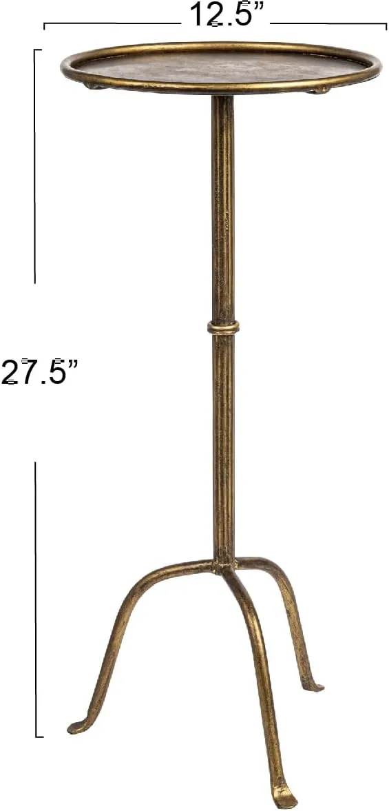 Creative Co-Op Metal Cocktail, Antique Brass Martini Table