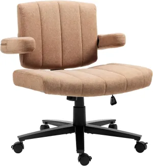 Criss Cross Wheeled Chair - Adaptable Comfort for Every Need, High-Backed, with Adjustable Wide Armrests, Anti-Skid Fabric Upholstery, and a Sleek Modern Aesthetic for Home Office Use