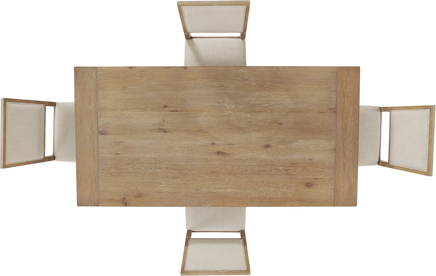 Crosley Furniture Joanna 5-Piece Modern Farmhouse Dining Table Set for 4 with Upholstered Chairs, Rustic Brown/Creme