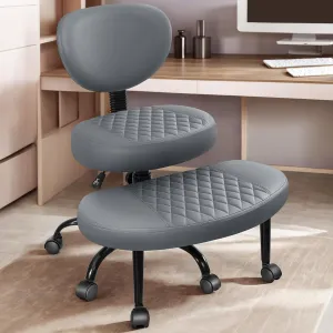 Cross-Legged Meditation & Yoga Office Chair - Kneeling Style with Lumbar Support & Adjustable Height - Dark Gray