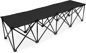 Crown Sporting Goods 6-Foot Portable Folding 4 Seat Bench with Carry Bag – Great Team Bench for Soccer & Football Sidelines, Tailgating, Camping & Events