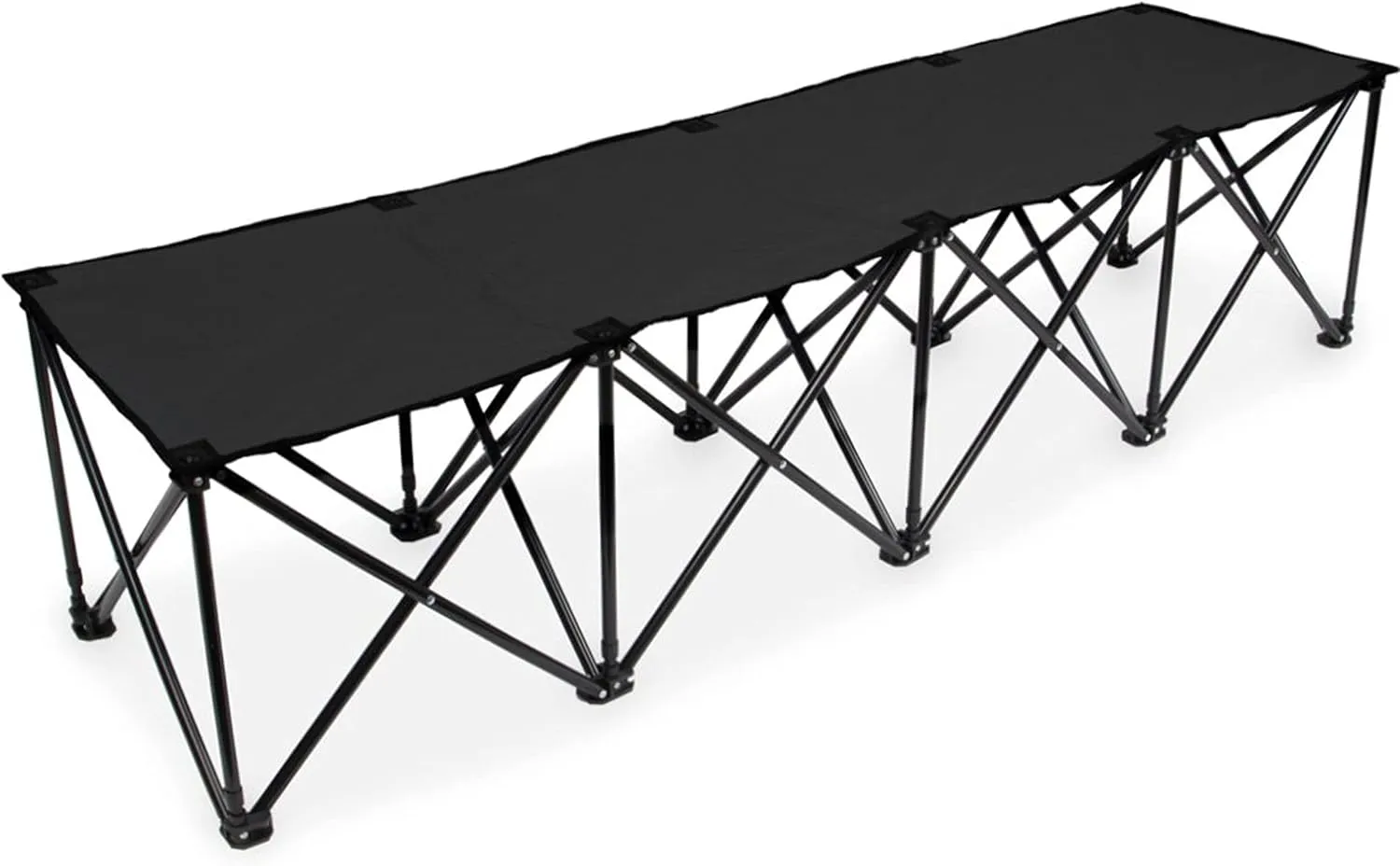 Crown Sporting Goods 6-Foot Portable Folding 4 Seat Bench with Carry Bag – Great Team Bench for Soccer & Football Sidelines, Tailgating, Camping & Events