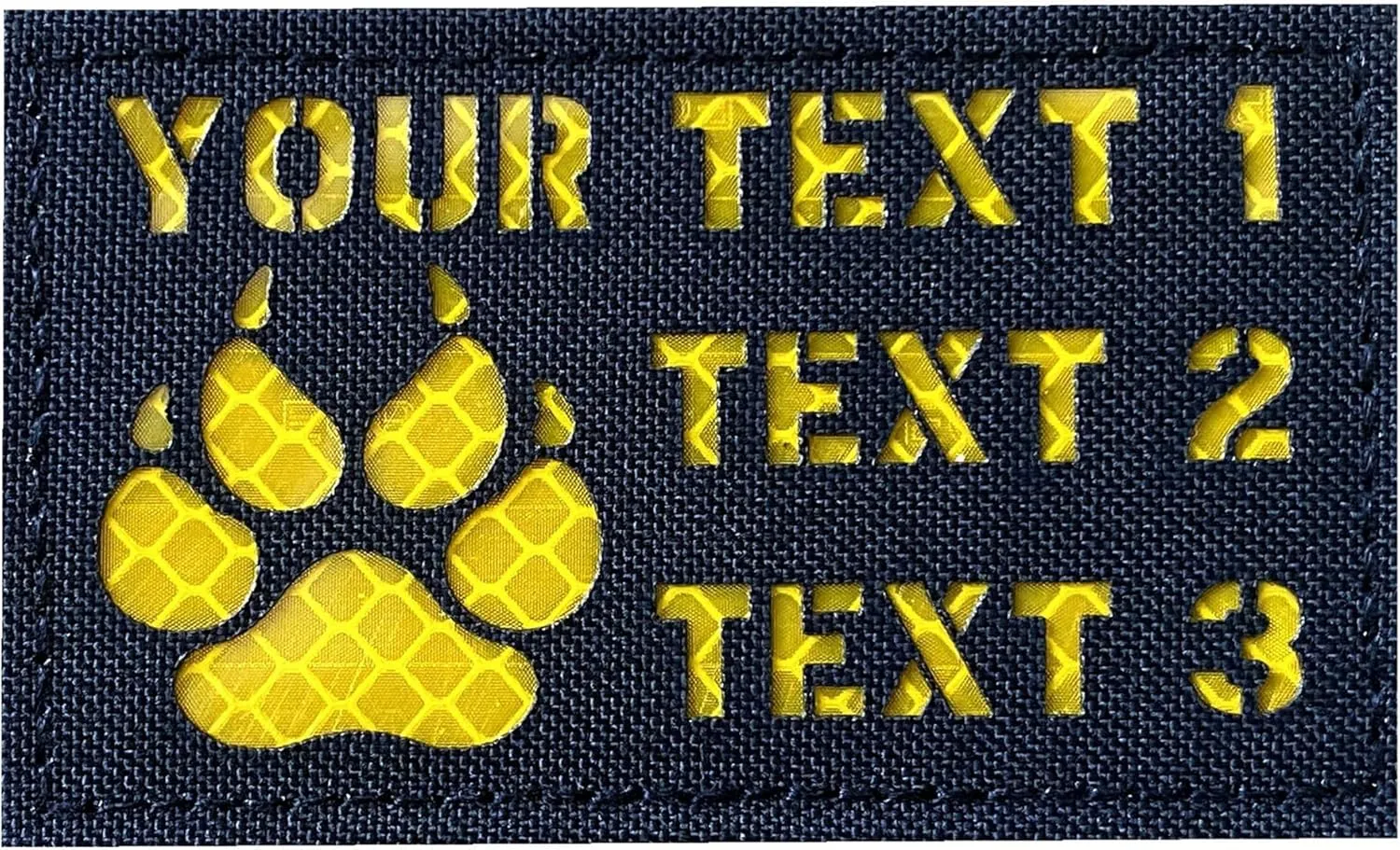 Custom 3.5x2 Inch Reflective Paw K-9 Patch Tactical Vest Patch callsign Patch Hook-Fastener Backing (Paw K-9)