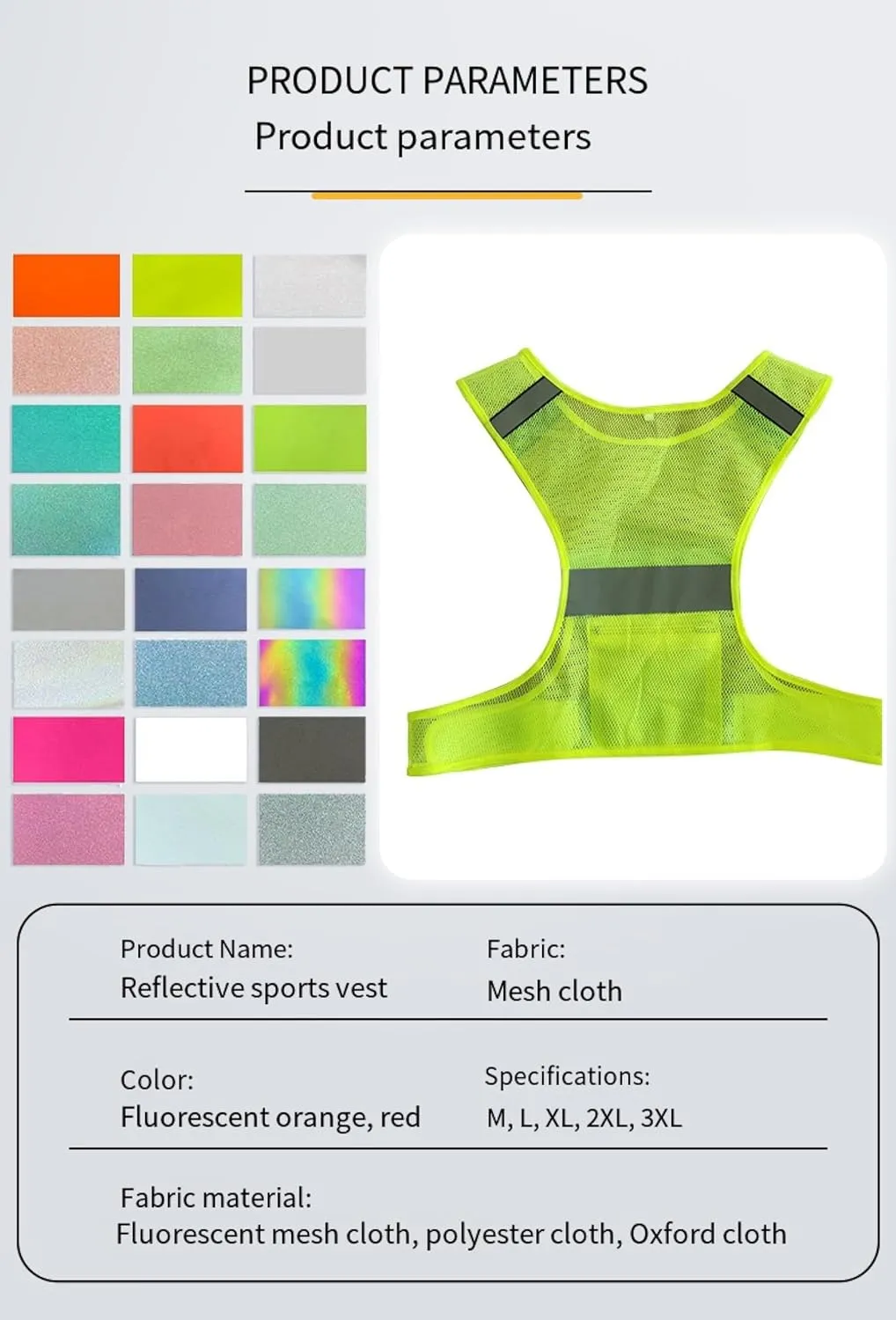Cycling and Running Safety Reflective Clothing Reflective Sportswear Night Running Reflective Safety Clothing Vest Reflective Vest