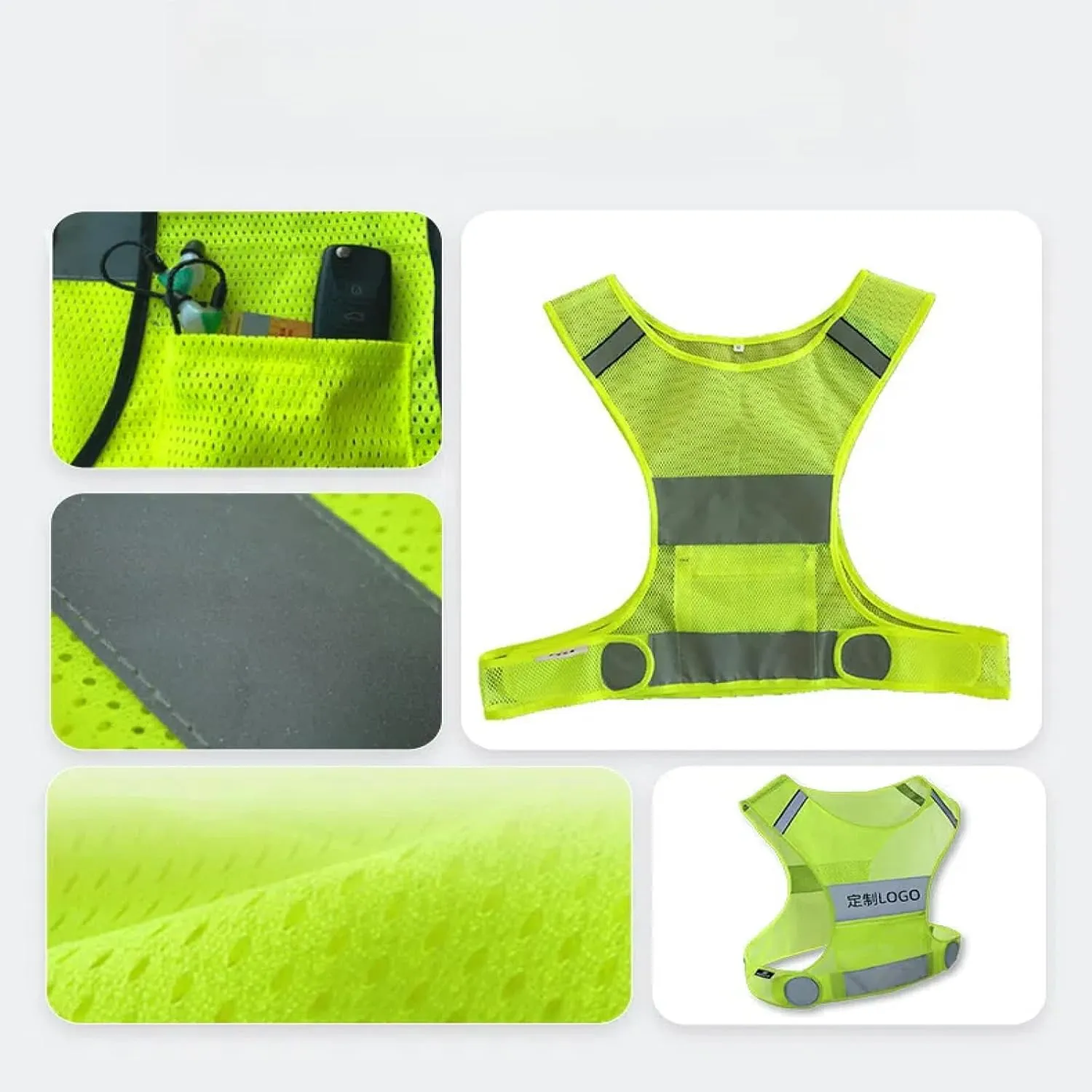 Cycling and Running Safety Reflective Clothing Reflective Sportswear Night Running Reflective Safety Clothing Vest Reflective Vest