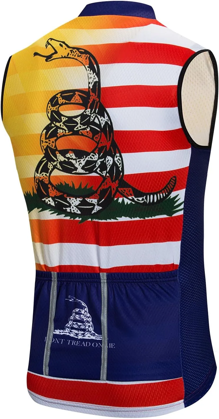 Cycling Jersey Men Sleeveless Bike Shirts Vest Bicycle Clothing Jacket Tight Reflective at Night