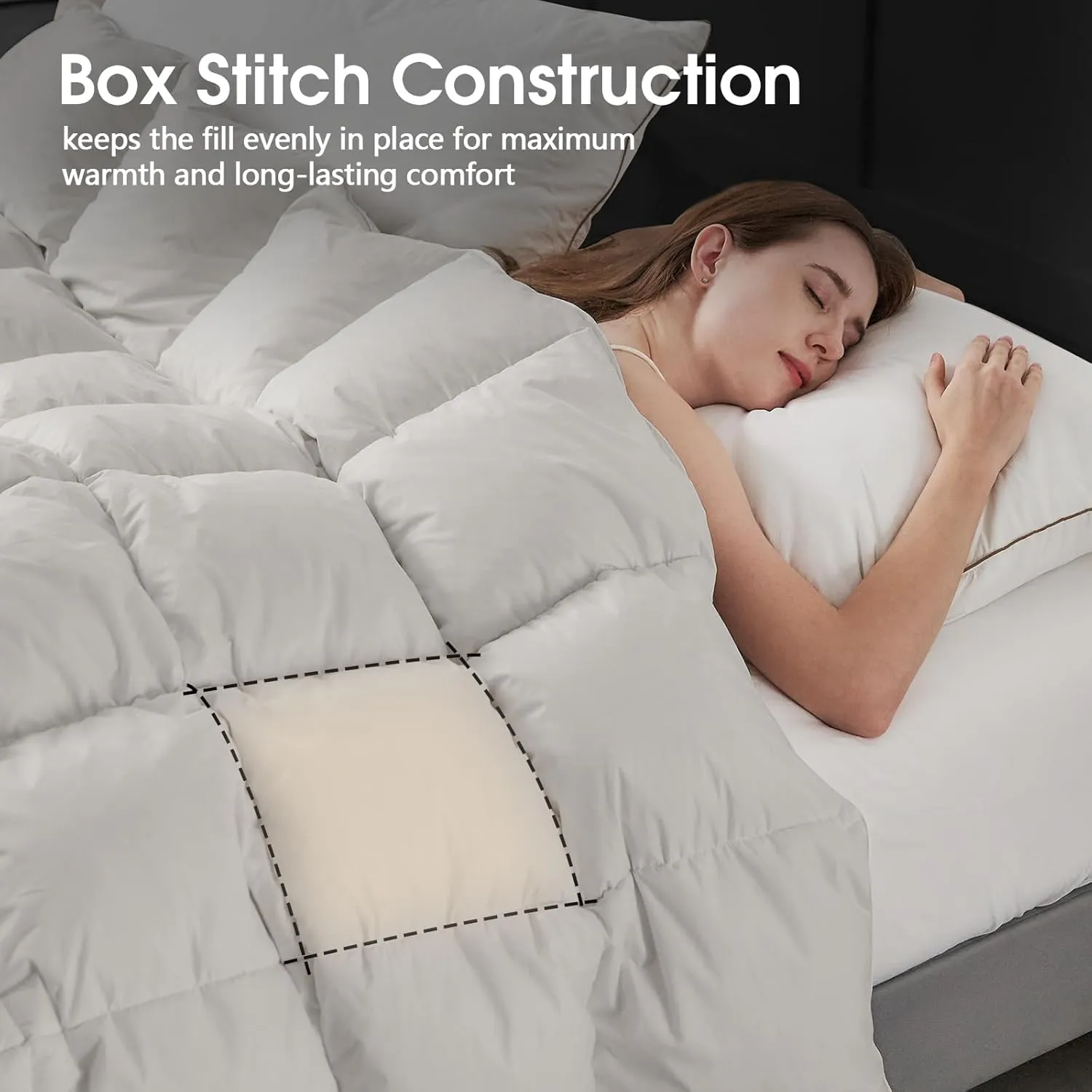 CYMULA Feather Down Comforter Twin Size - All Season Grey Down Duvet Insert, Fluffy Breathable Bedding Camping Warm Quilt,Ultra Soft Quiet and Lightweight with 8 Tabs (68" x 90")