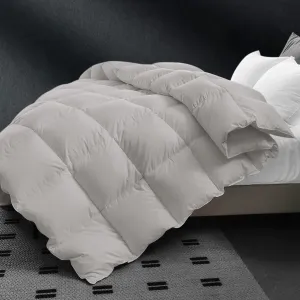 CYMULA Feather Down Comforter Twin Size - All Season Grey Down Duvet Insert, Fluffy Breathable Bedding Camping Warm Quilt,Ultra Soft Quiet and Lightweight with 8 Tabs (68" x 90")