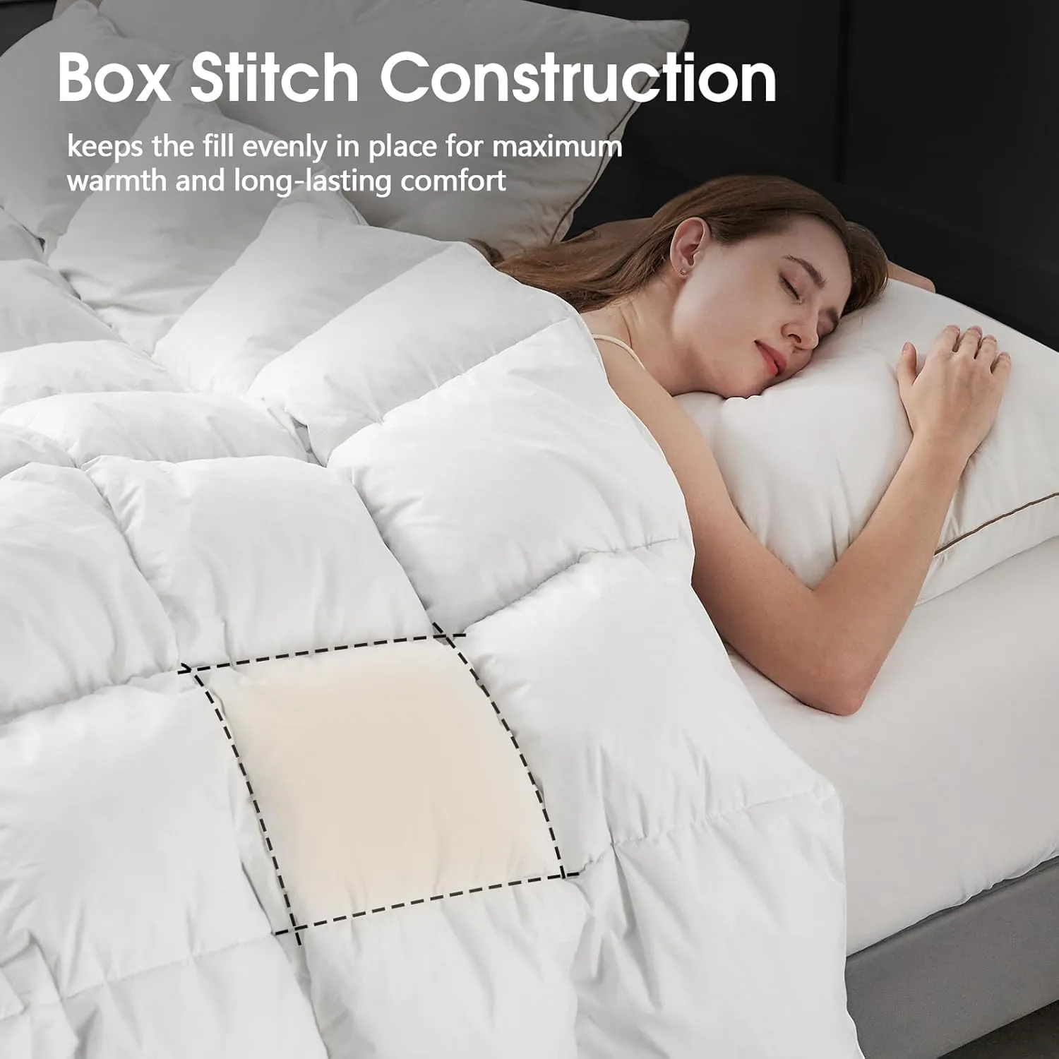 CYMULA Feather Down Comforter Twin Size- All Season White Down Duvet Insert, Fluffy Breathable Bedding Camping Warm Quilt,Ultra Soft Quiet and Lightweight with 8 Tabs (68" x 90")