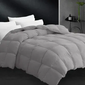 CYMULA Feather Down Comforter Twin Size - Duvet Insert, Fluffy Breathable Bedding,Ultra Soft Quiet Luxurious Hotel Down 8 Tabs Dark Grey 68 x 90 Inches