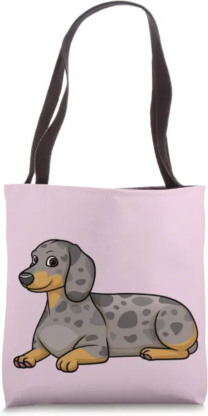 Dapple Dachshund Dog Lying Down Funny Tote Bag