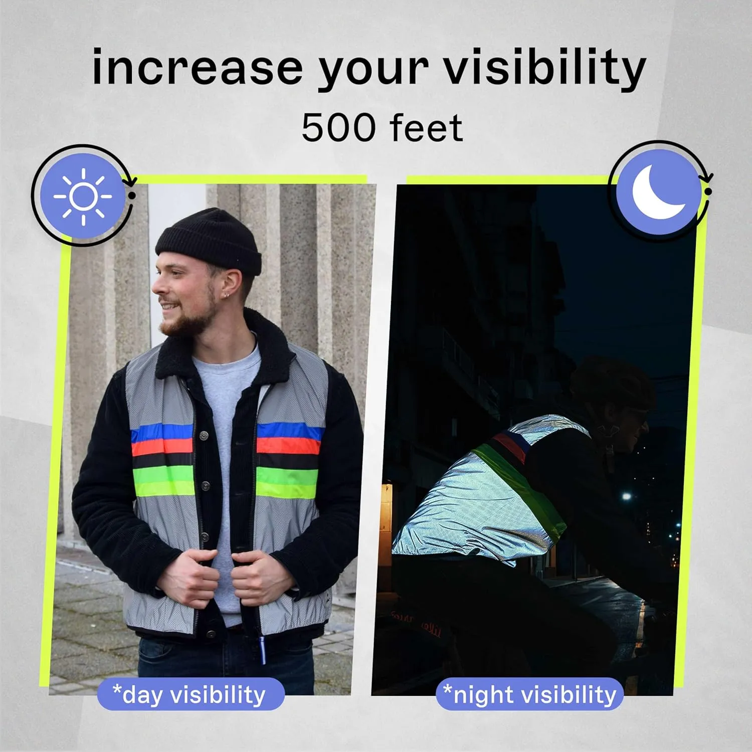 Darkchamp - Sleeveless Reflective Vest - Breathable Sweat-Proof Reflective Jacket with a Pocket - Hi Vis Jacket