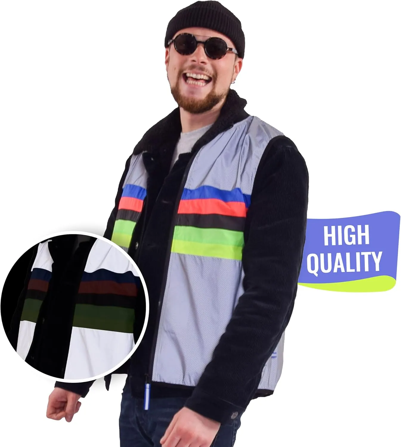 Darkchamp - Sleeveless Reflective Vest - Breathable Sweat-Proof Reflective Jacket with a Pocket - Hi Vis Jacket