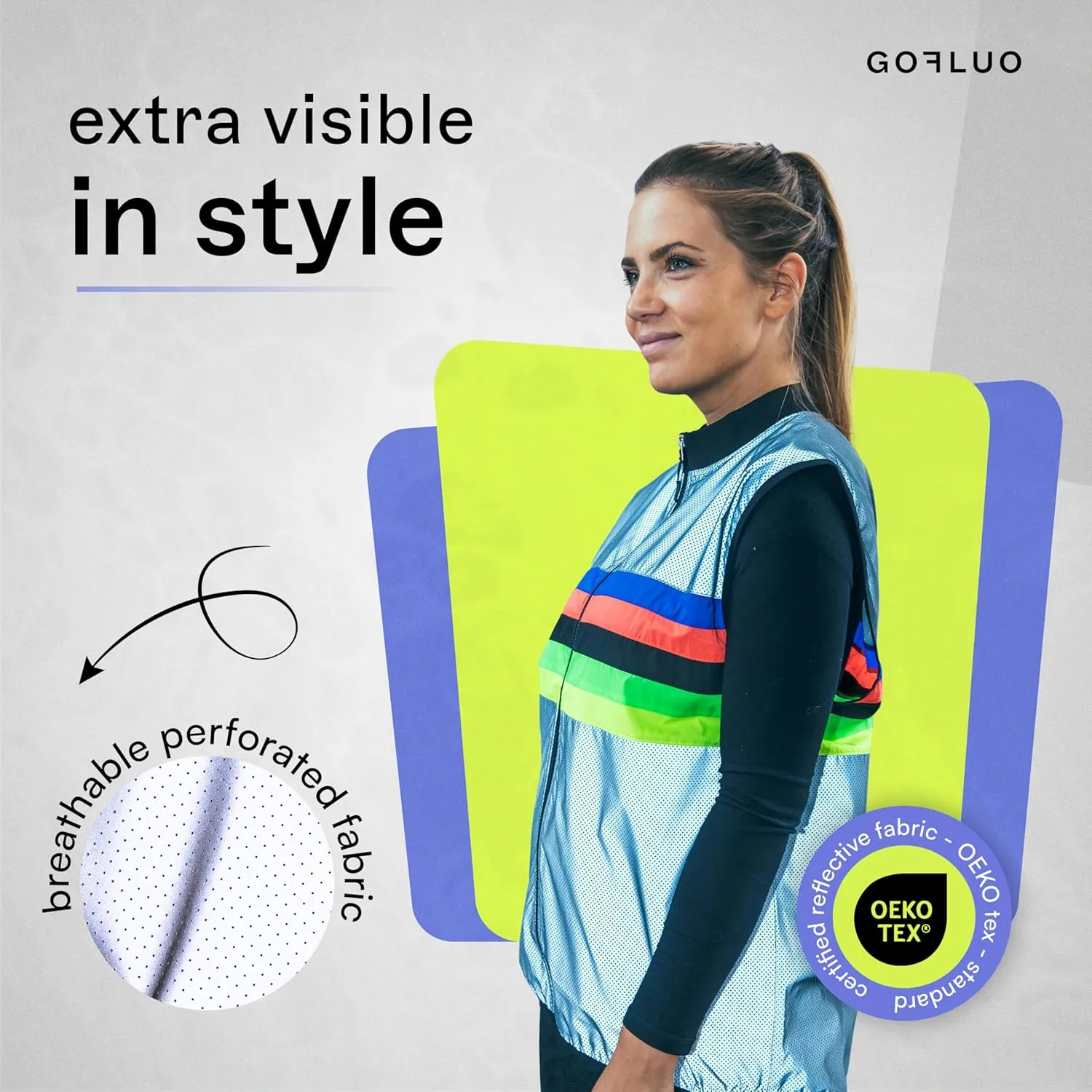 Darkchamp - Sleeveless Reflective Vest - Breathable Sweat-Proof Reflective Jacket with a Pocket - Hi Vis Jacket