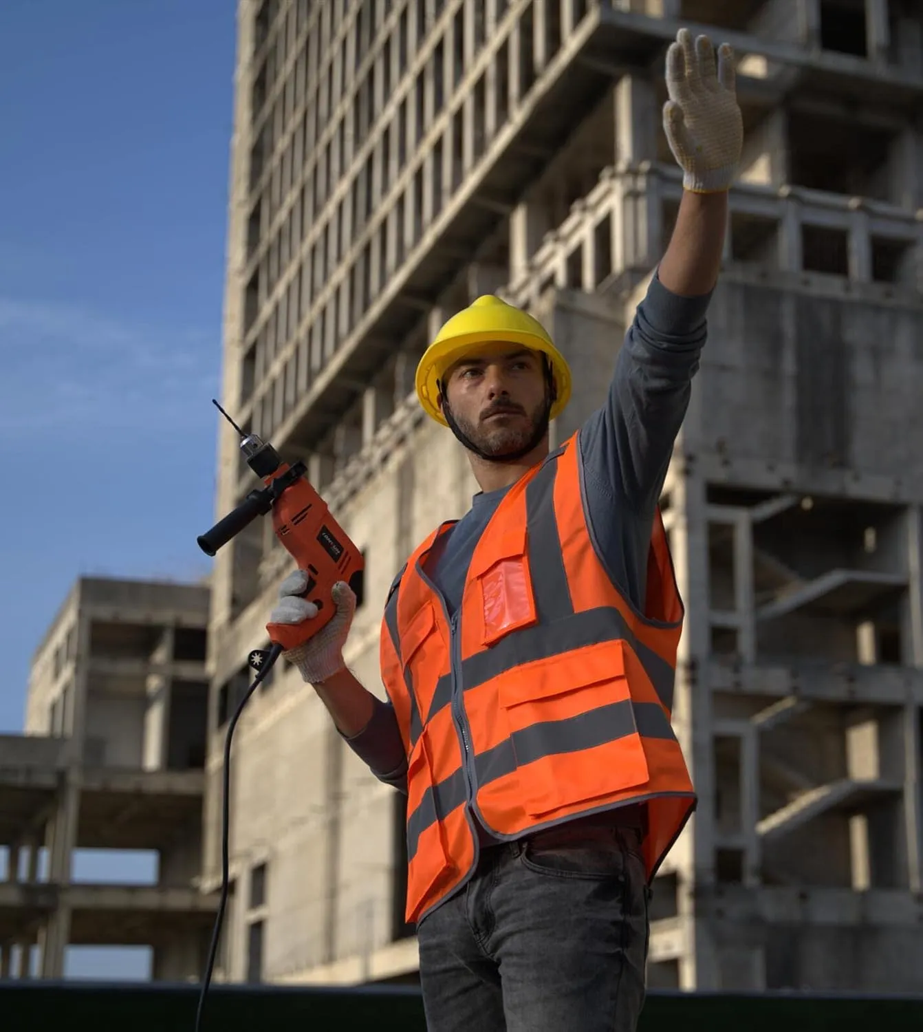 Dazonity High Visibility Mesh Safety Vest with Multi Pockets and Zipper, Fit for Men & Women, Work, Construction, Surveyor