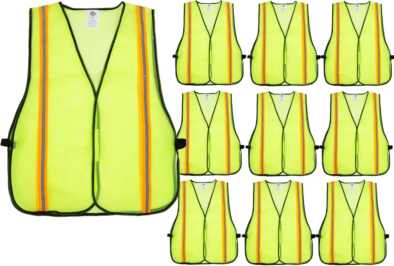 Dazonity High Visibility Reflective Safety Vest, Durable Mesh,High Visibility Reflective Strips, Fit for Men & Women, Work, Construction,Cycling, Surveyor,