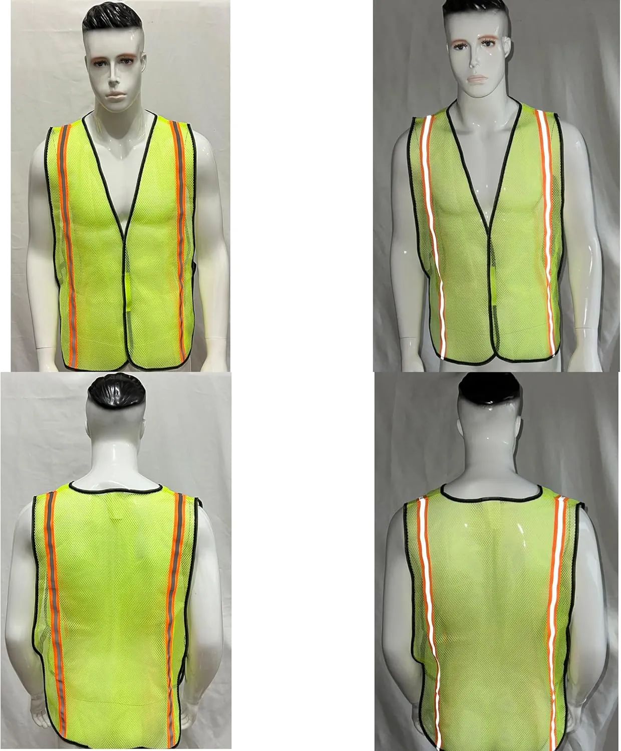 Dazonity High Visibility Reflective Safety Vest, Durable Mesh,High Visibility Reflective Strips, Fit for Men & Women, Work, Construction,Cycling, Surveyor,
