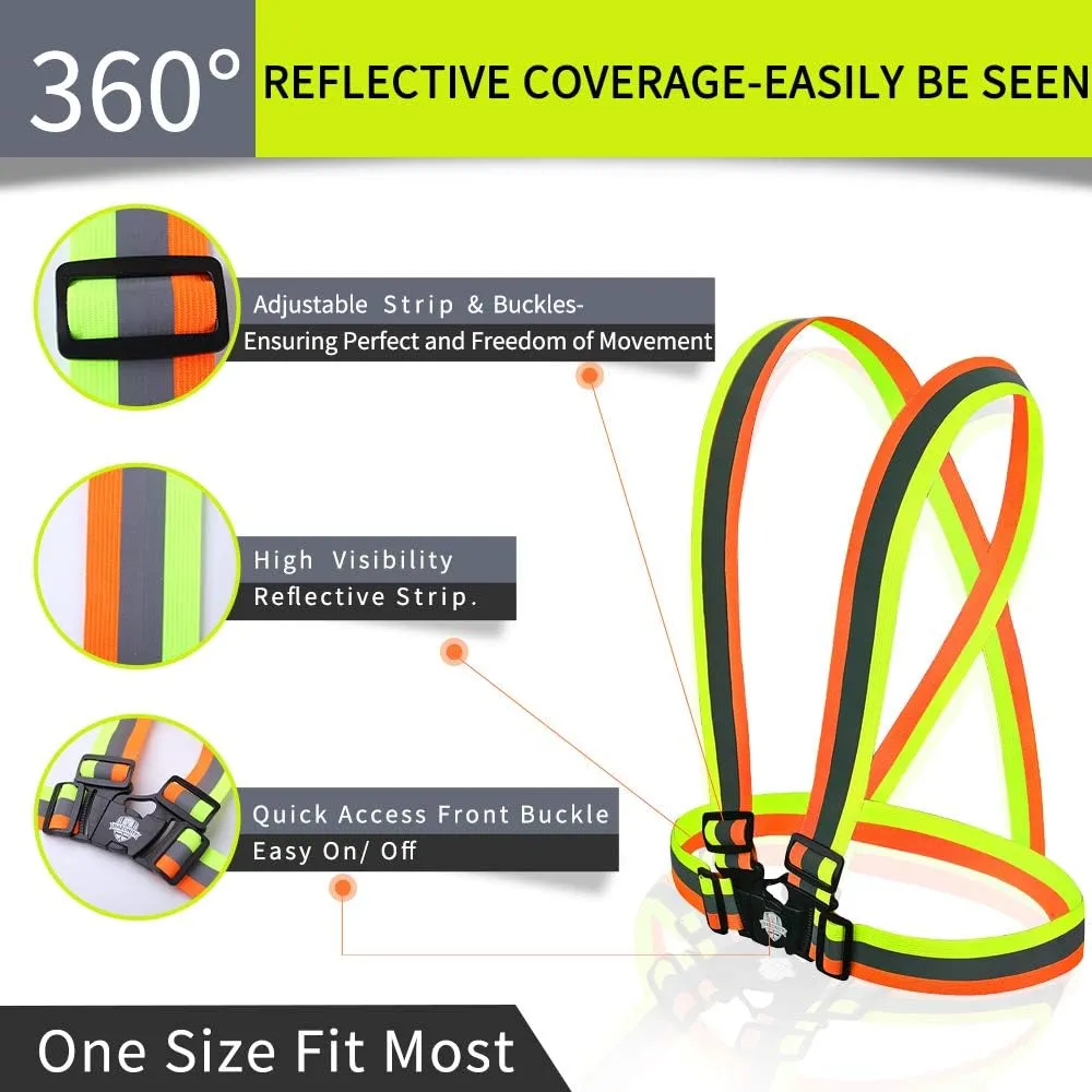 Dazonity High Visibility Safety Vest,10 Packs,Lightweight,Adjustable & Elastic Vest,Hi Vis Reflective Strips, Fit for Men & Women, Construction,Cycling, Runnning, Surveyor, (Orange)