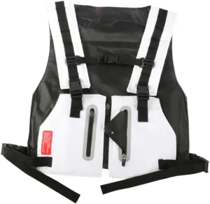 DECHOUS Outdoor Multi Pocket Reflective Running Vest for Men Cycling and Camping Gear Highly Visible Fitness Vest White