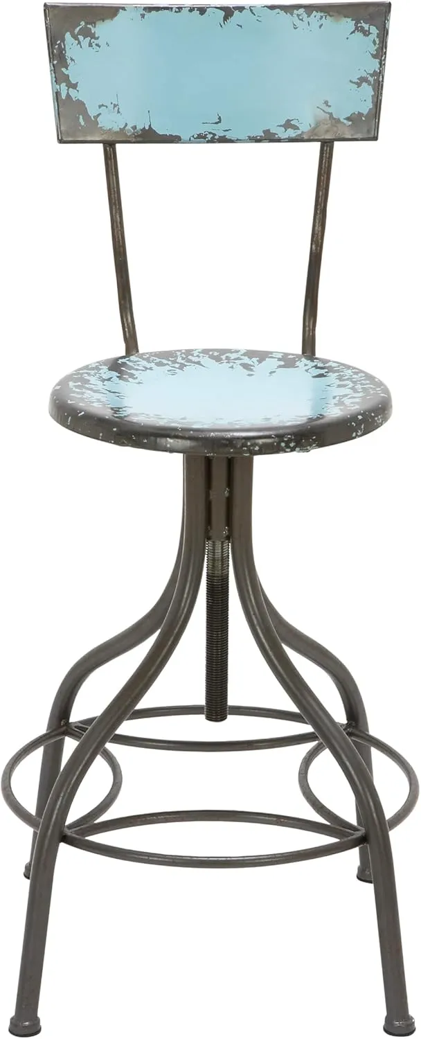 Deco 79 Blue Benzara Old Look Baby Bar Chair With Adjustable Seat, LARGE SIZE