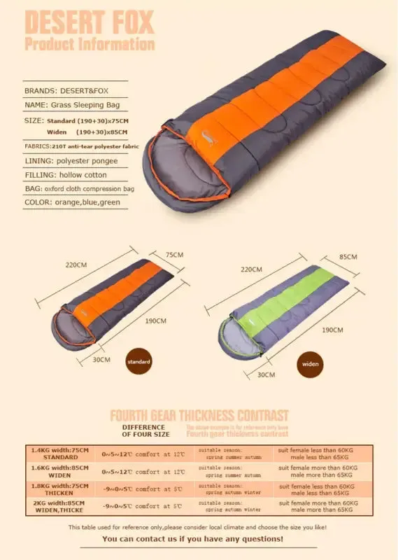 Desert&Fox 4-Season Lightweight Camping Sleeping Bag