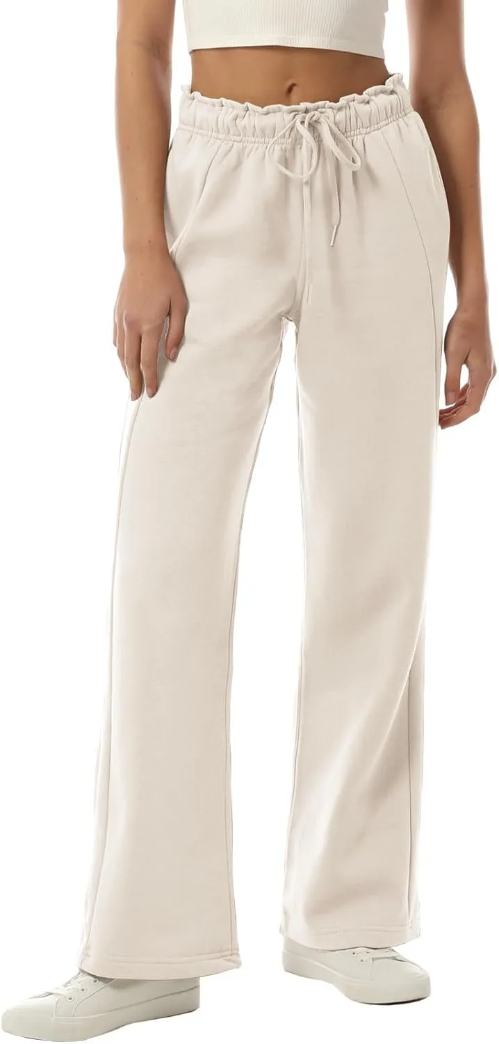 Design by Olivia Women's Sweatpants Baggy Wide Fleece Lined Straight Leg Pants Athletic Jogger