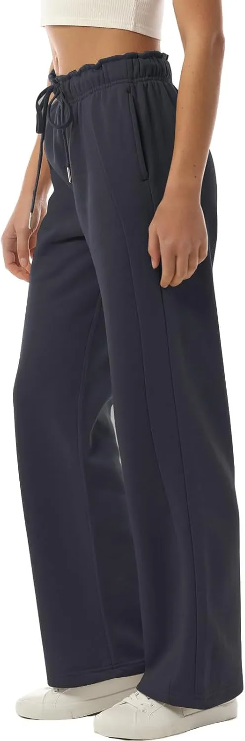 Design by Olivia Women's Sweatpants Baggy Wide Fleece Lined Straight Leg Pants Athletic Jogger
