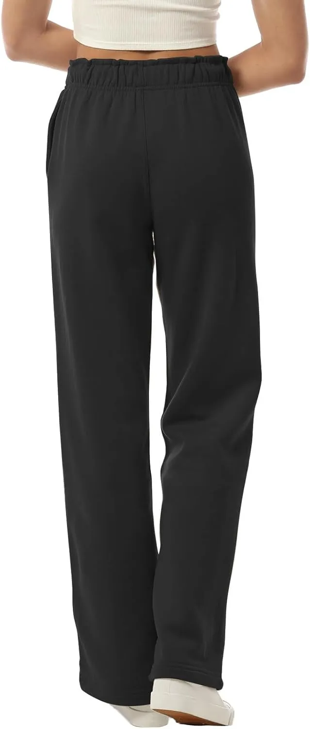 Design by Olivia Women's Sweatpants Baggy Wide Fleece Lined Straight Leg Pants Athletic Jogger