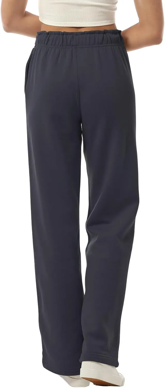Design by Olivia Women's Sweatpants Baggy Wide Fleece Lined Straight Leg Pants Athletic Jogger