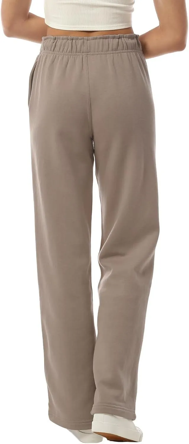 Design by Olivia Women's Sweatpants Baggy Wide Fleece Lined Straight Leg Pants Athletic Jogger
