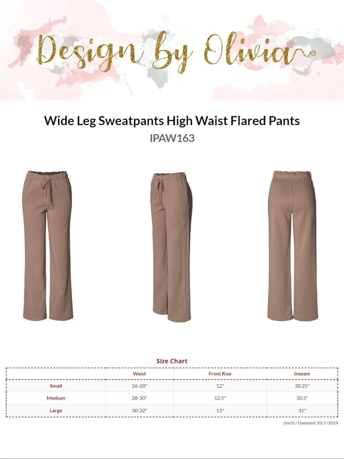 Design by Olivia Women's Sweatpants Baggy Wide Fleece Lined Straight Leg Pants Athletic Jogger