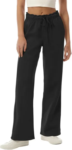 Design by Olivia Women's Sweatpants Baggy Wide Fleece Lined Straight Leg Pants Athletic Jogger