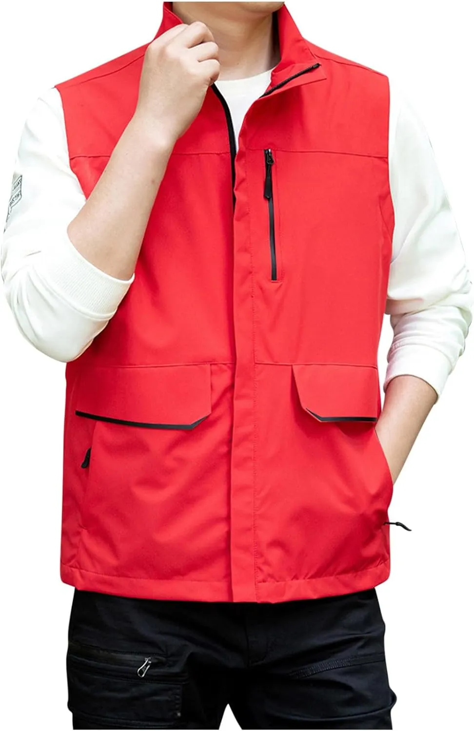 Dgoopd Mesh Utility Vest for Men Sleeveless Lightweight Quick Dry Outdoor Summer Fishing Jacket Vests with Multi Pockets